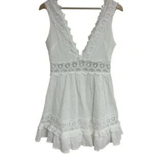Pretty Angel Women's Lace Overlay Dress Sz M White  Sleeveless Wedding Beach